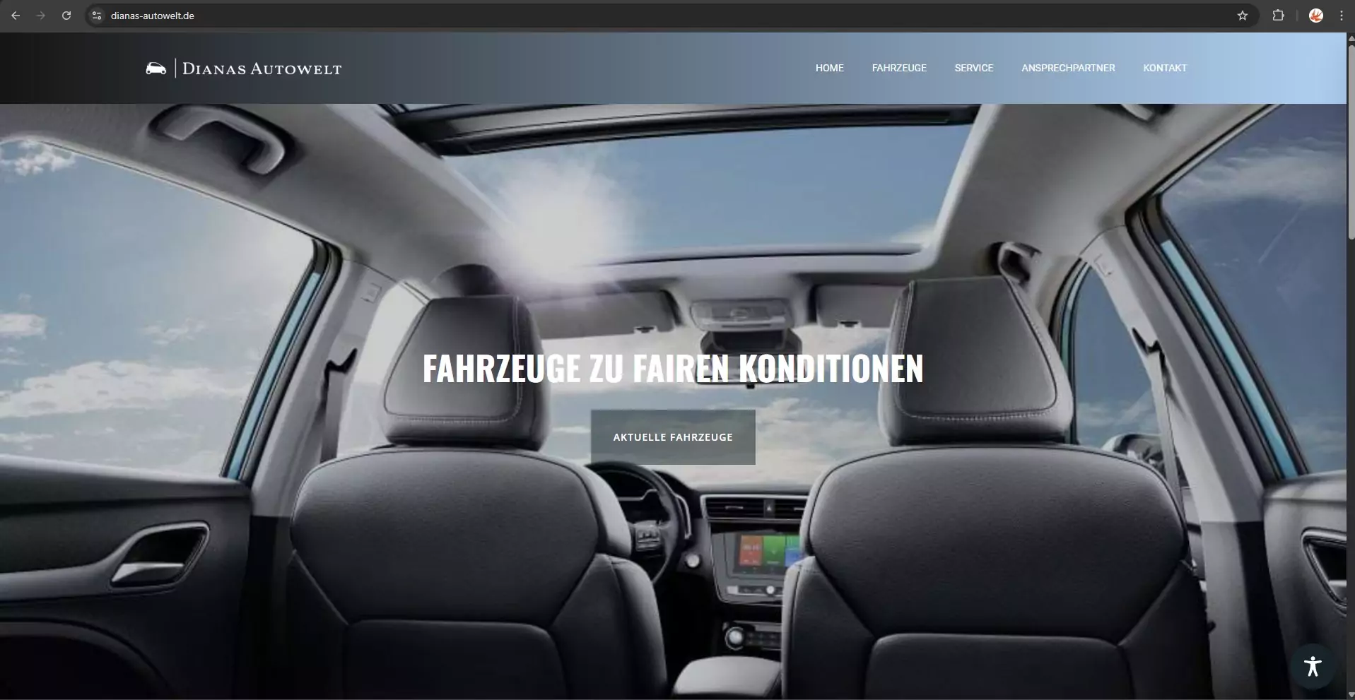 ein Screenshot der Firma Dianas Autowelt