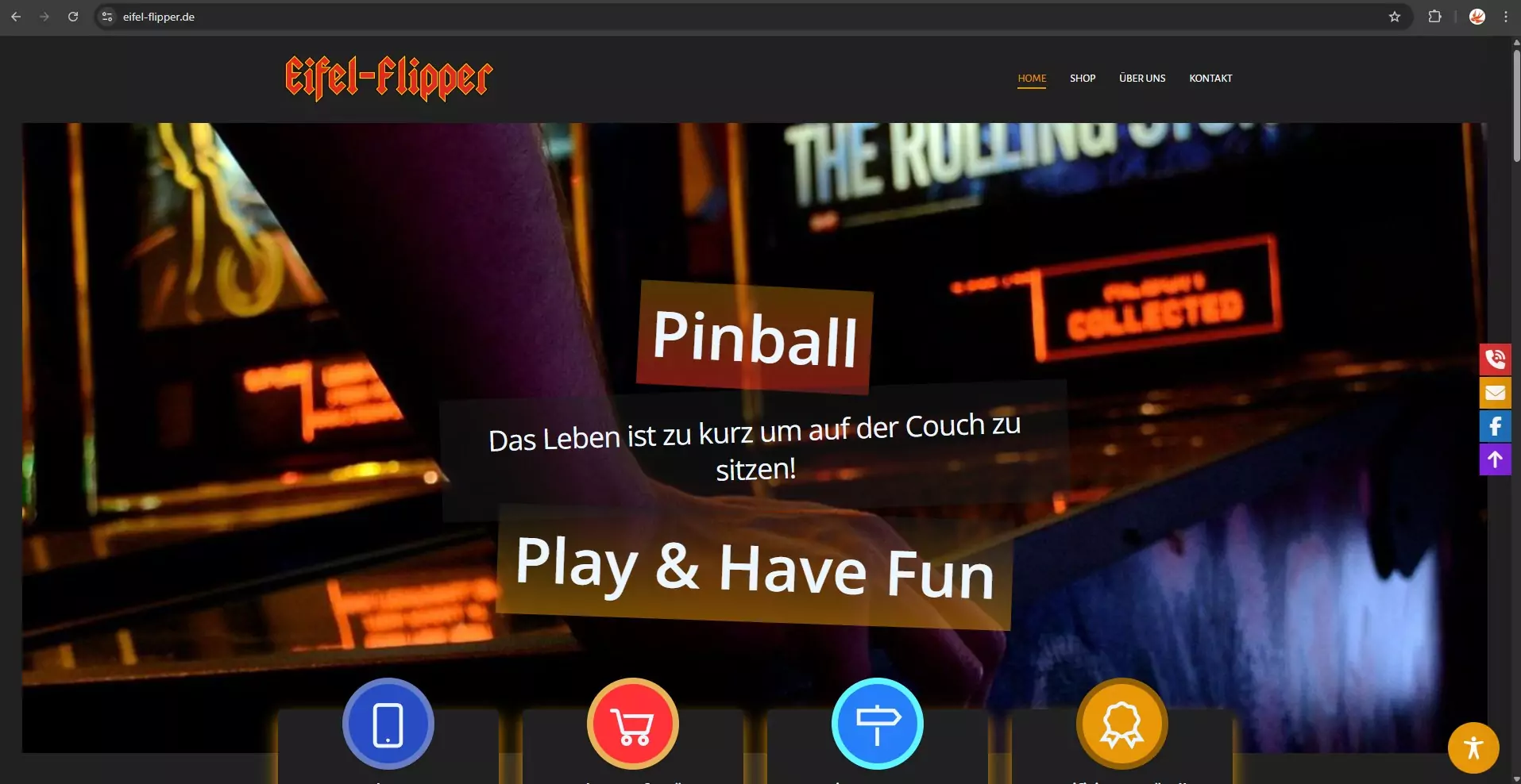 ein Screenshot der Firma Eifel Flipper