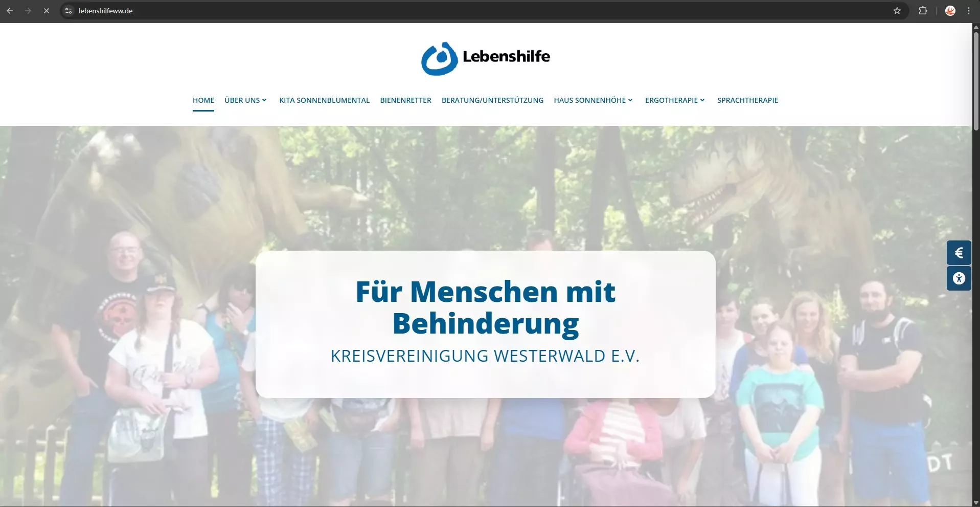 Ein Bild von einem Screenshot der Lebenshilfe Westerwald e.V.